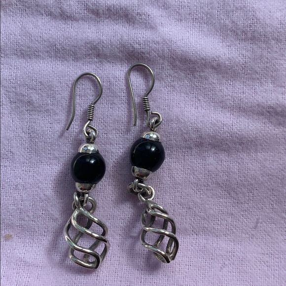 Jewelry - Silver and Onyx Earrings